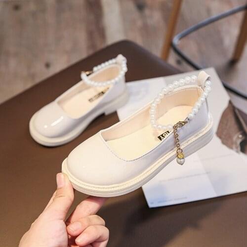 CAPSELLA KIDS Leather Shoes for Girls Princess Dress Shoes 1-6 Years Toddler Girls Student Shoes Children Soft Sole Shoes 21-30