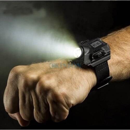 DHL 50PCS Watch Flash Light Led Watch Flashlight LED Wristlight Rechargeable Lamps Lantern Waterproof Wrist Lighting Torch