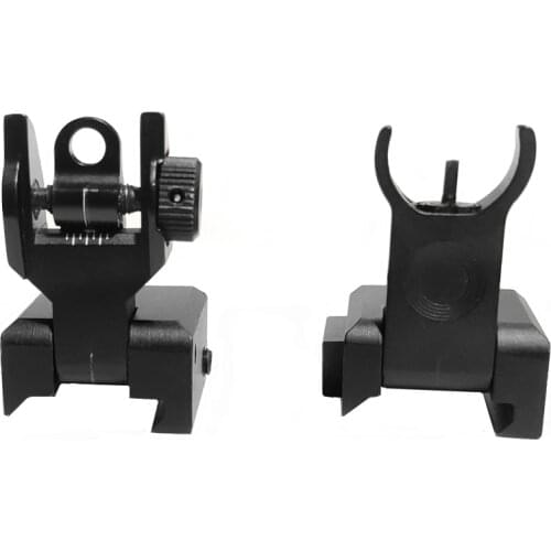 Flip up Front Rear Iron Sight Set Dual Half Moon Shape Sights fit 20mm Mount of Hunting Gun Accessory