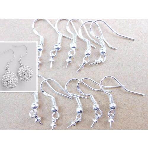 HOT 50PCS Wholesale Jewelry Making Beads 925 Sterling Silver Accessory Findings Joint Earrings Hook Earwire