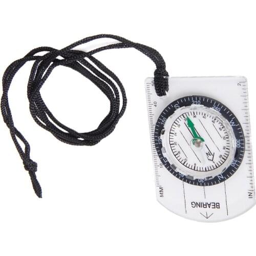 Outdoor Survival Tools Baseplate Map Compass with Neck Strap