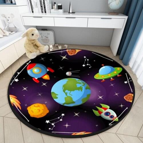 Living Room 150cm Round Kids Toy Storage Bag Portable Cartoon Storage Basket For Toy Baby Playing Floor Blanket Mat