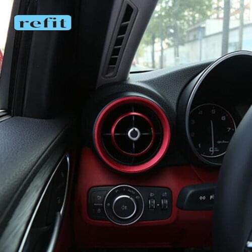 Front air conditioning outlet modification decoration Metal decorative ring for alfa romeo stelvio