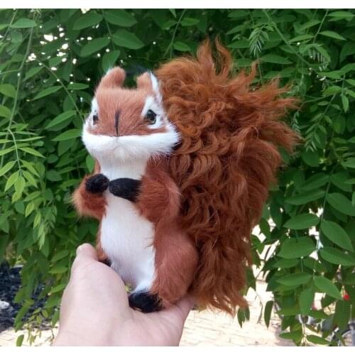 Simulation cute brown squirrel 19x19cm model polyethylene&furs squirrel model home decoration props ,model gift d303