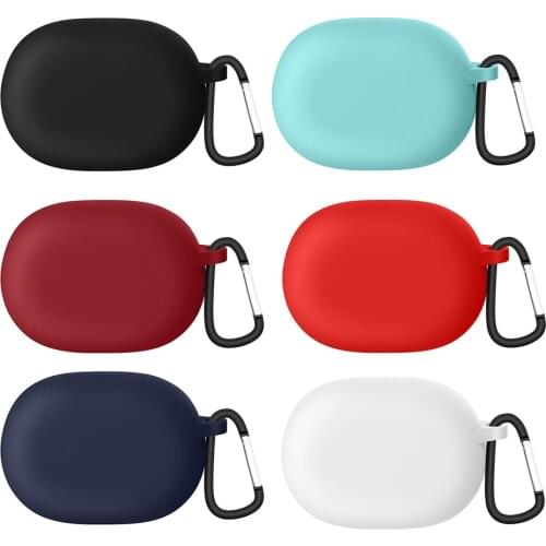Soft Silicone Earbuds Protective Case Bag w/ Hook for Beats Studio Buds Bluetooth-compatible Headset Soft Silicone Storage Case
