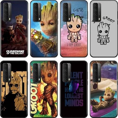 Marvel I am Groot For Huawei Y9A Y9S Y9 Y8P Y8S Y7A Y7P Y7 Y6 Y6P Y6S Y5P Y5 Prime Pro 2019 2020 Soft Phone Case