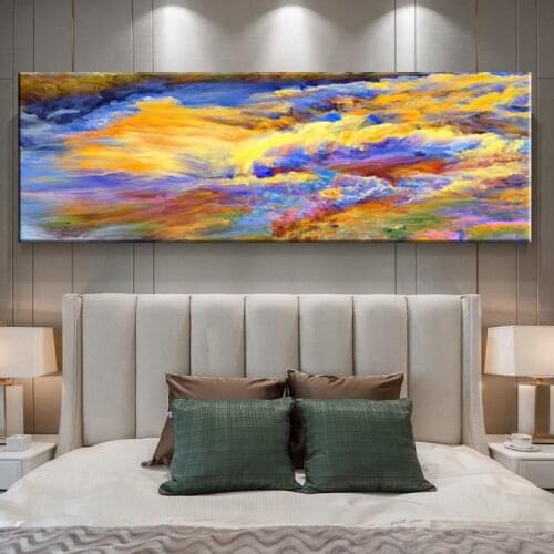 Big Size Abstract Colorful Clouds Wall Art Canvas Oil Painting Prints Wall Art Pictures for Bedroom Home Decor Cuadros No Frame