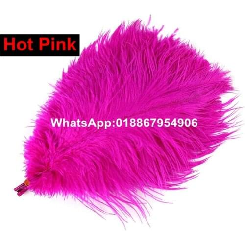 Wholesale 50pcs/lot 30-35cm/12-14inch Hot Pink Ostrich feather plumes and ostrich feathers for wedding decor mask