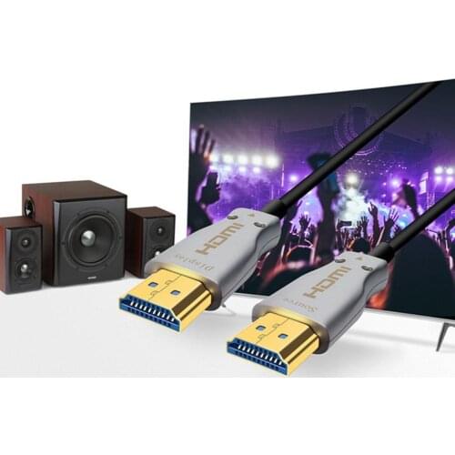 Optical Fiber HDMI 2.0 Male to Male Silver HD Line Zinc Alloy 4K*2K Resolution Engineering Wire Signal Without Attenuation