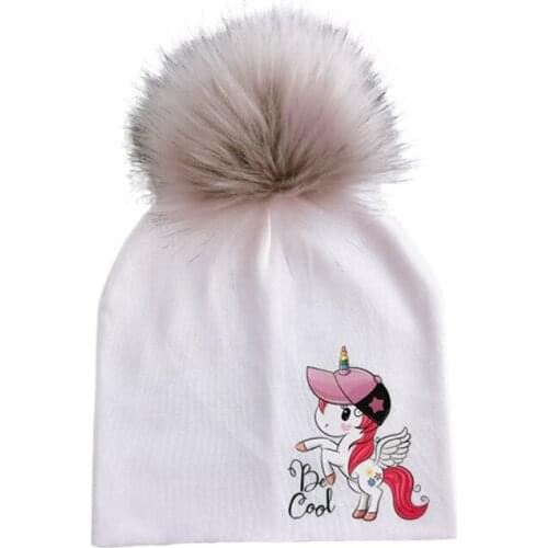 Autumn fashion animal unicorn toddlers infant bonnet baby pom pom hat for boy and girls hat cap for babies photography props