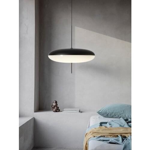 Nordic modern minimalist dining room pendant lights creative study retro hanging lamp round iron living room room hanging lights