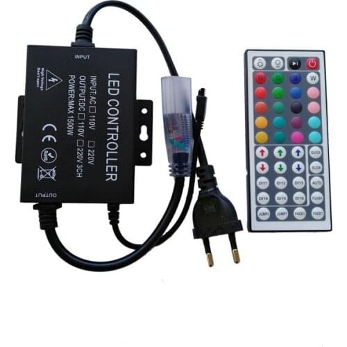 110V 220V Remote LED Controller IR 44 Keys 1500W For SMD 5050 3528 RGB LED Strip Lights 5pcs