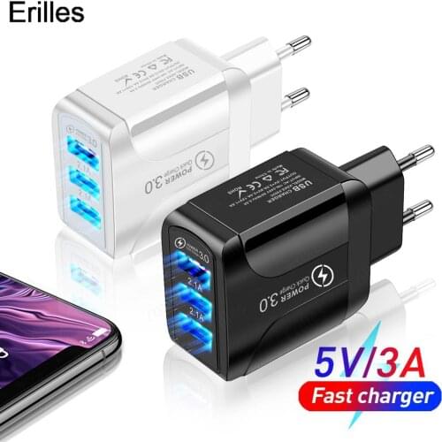 EU/US/UK Plug USB Charger Quick Charge 3.0 For iPhone 8 7 X Tablet Portable Wall Mobile charger for Huawei Mate 30 Fast Charging
