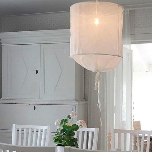 Scandinavian design white linen cotton lampshade LED chandeliers for hallway decorative chandeliers living room lamp LB121916