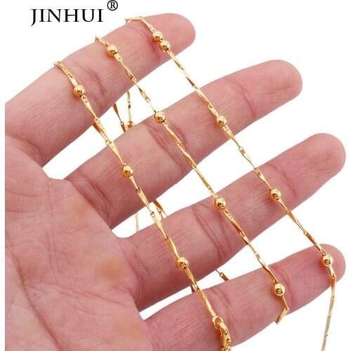 African Trendy Gold plated Necklaces 3pcs Length 45cm Chain necklace Jewelry for women Birthday present Lovers Necklaces gifts