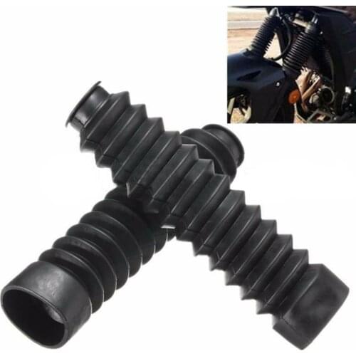 2pcs Fork Bellows Off-road Motorcycle Rubber Boot Dust Cap 13 Section Black Damping Shock Adsorption Anti-dust Protection Cover