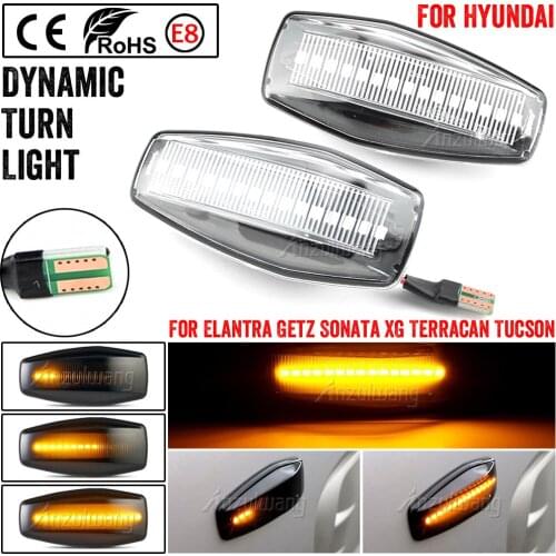 2x LED Dynamic Side Marker Light Turn Repeater Lamps For Hyundai I10 Accent Coupe Click Elantra Lavita Excel 2 Getz Prime Lavita