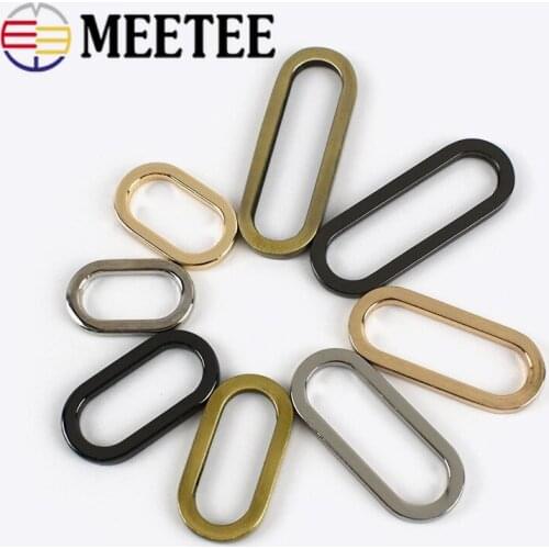 5Pcs 19/25/32/38mm Oval Ring Metal Buckle Adjustable Handbag Strap Chains Snap Hooks Luggage DIY Hardware Accessories