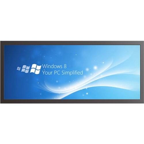 67 Inch stretched bar type lcd digital signage mainly for metro bus sign menu board use Shelf LCD display Size 1650x420mm