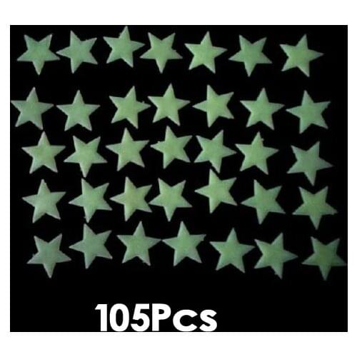 ABWE Best Sale 105pcs Color Glow In The Dark Stars Luminous Fluorescent Stickers Luminous toys