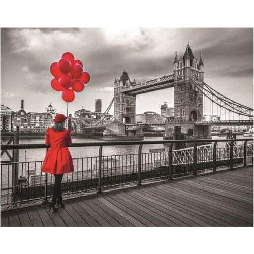 Diy Diamond Embroidery 5D Diamond Painting London Cross Stitch Diamond Mosaic Full Square Round Rhinestones city womanZP-2633