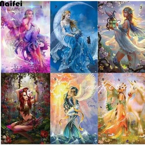 Diamond Painting Cartoon girl Forest Fairy Unicorn Full Square Diamond Embroidery Sale Home Decor Gift Cross Stitch Kits