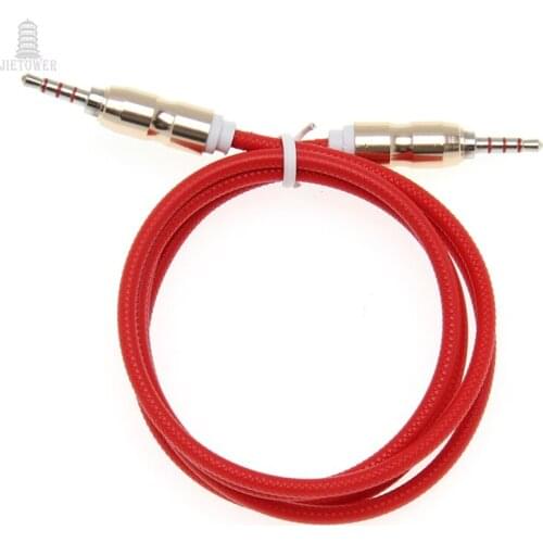 100pcs Jack Audio Cable 3.5 mm Male to Male Bullet head Audio Aux Cable For iPhone Car Headphone Speaker 4 Wire Line Aux Cord