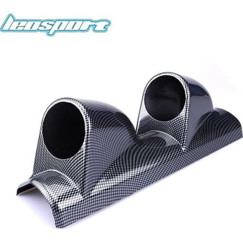 Car Gauge pod 2" 52mm Universal Carbon Fiber A Pillar Pod 2 Holes Gauge Holder Pod left Driver Side car meter
