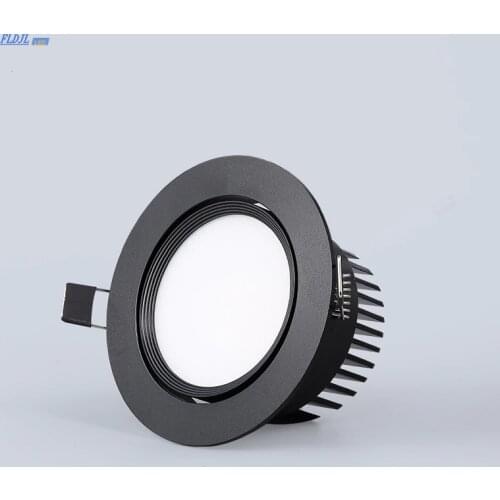 Dimmable LED COB Spotlight Ceiling lamp AC85-265V 5w7w9w12w15w Aluminum recessed downlight round led panel light Indoor lighting