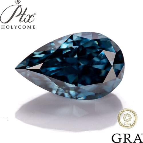 Ice Flower Pear Cut Loose Moissanite Stones Vivid Blue Color Brilliant Gemstone Diamond VVS Clarity Engagement Jewelry Making