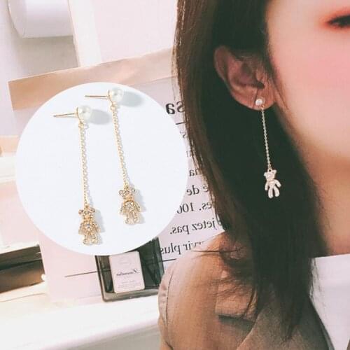 Classic Fashion Jewelry Stud Earrings Female Charm Crystal Cute Cubs Elegant Temperament Earrings Girl Earrings Accessories New