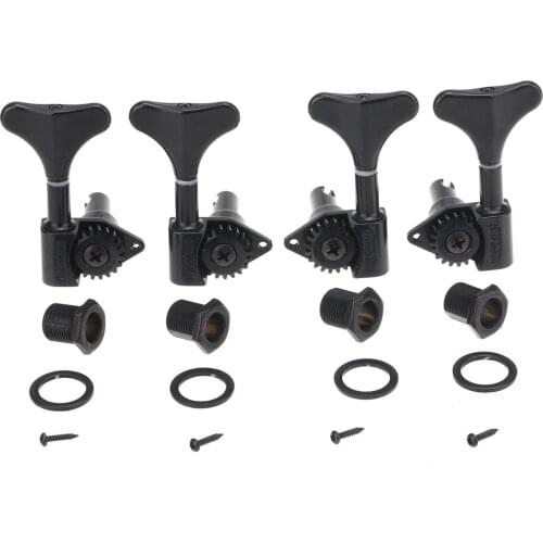Wilkinson 2R2L 20:1 Ratio Bass Tuners Machine Heads Tuning Pegs Keys Set for Ibanez Style Electric Bass, Black