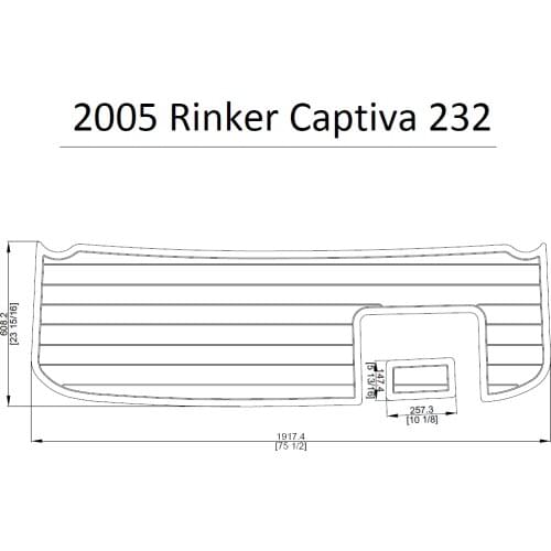 2005 Rinker Captiva 232 Swim Platform Pad Boat EVA Teak Decking 1/4" 6mm