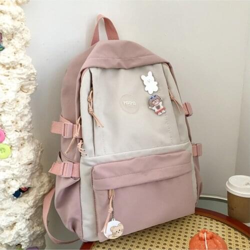 Cute Teenage Girls Backpacks for High School Bags Students Young Backpack Women Nylon Patchwork 2021 New