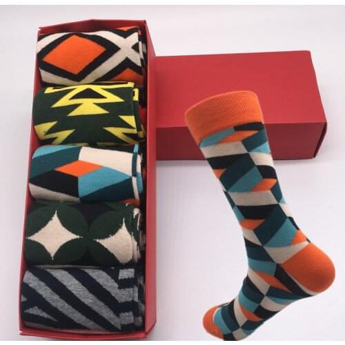 Trendy Mens Socks Street Skate Socks Happy Multi-Colored Mens Socks Manufacturer Socks Wholesale No Gift Box