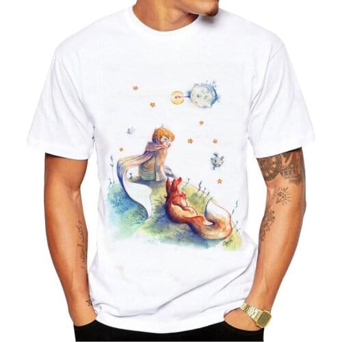 The Little Prince Men T-Shirt Printed Amelie Summer Casual Tees Short Sleeve T Shirts Cartoon Clothes Streetwear top Fashion