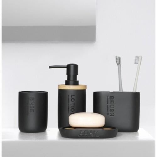 Bathroom Accessories Set 4pcs Bath Washing Tools Set Toothbrush Holder Soap Dispenser Tumbler Soap Dish Wedding Gifts