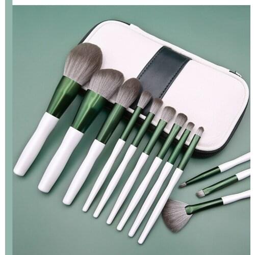 14 Pcs Makeup Brush Suit Contour Powder Foundation Eye Shadow Concealer Eyebrow Highlight Blush Lips Make Up Tool Wooden Handle