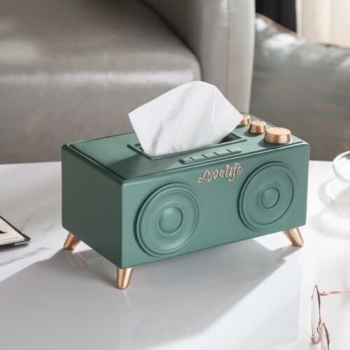 Nordic Decorative Tissue Box Macaron Color Radio Shape Tissue Box Holder Home Office Storage Box Scarves Napkin Holder Organizer