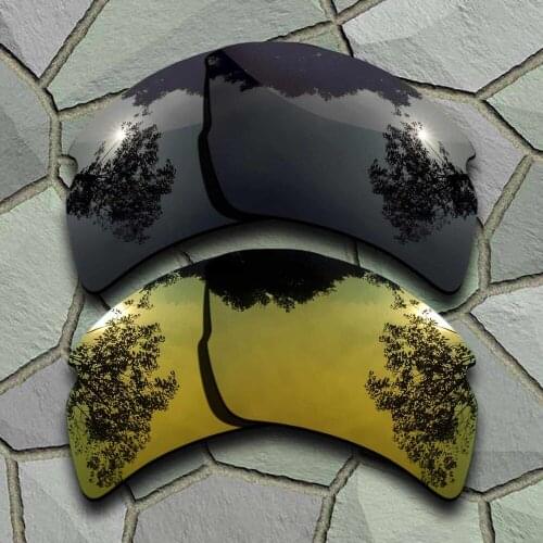 Grey Black&Yellow Golden Sunglasses Polarized Replacement Lenses for Oakley Flak 2.0 XL