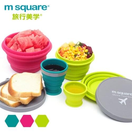 Outdoor Camping Silicone Folding Portable Bowl Cups Travel Outdoor Activities Can Be Carried With A Folding Bowl Home Bowl Cups