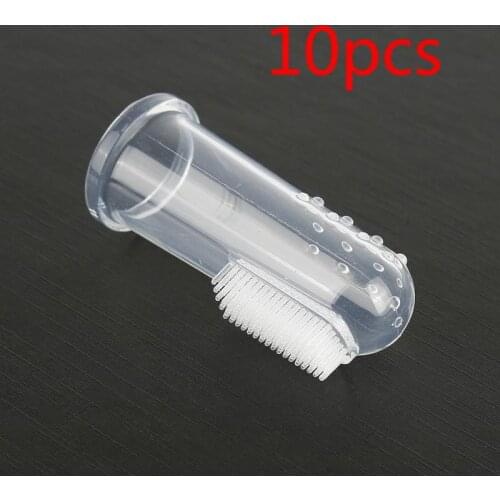10pcs Soft Baby Finger Toothbrush Silicone Baby Brush Pet Dog Oral Teeth Cleaning Care Hygiene Tooth Brush Rubber Baby Brush
