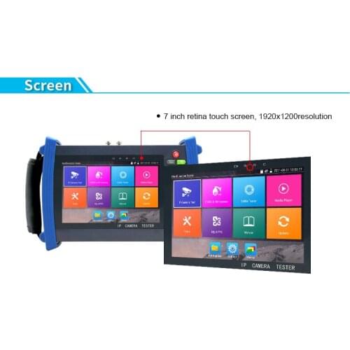 7 Inch IPC-8600 PLUS H.265 4K IP CCTV Tester Monitor IP CVBS Camera tester Rapid ONVIF WIFI TDR RJ45 HDMI Input POE 12V Output
