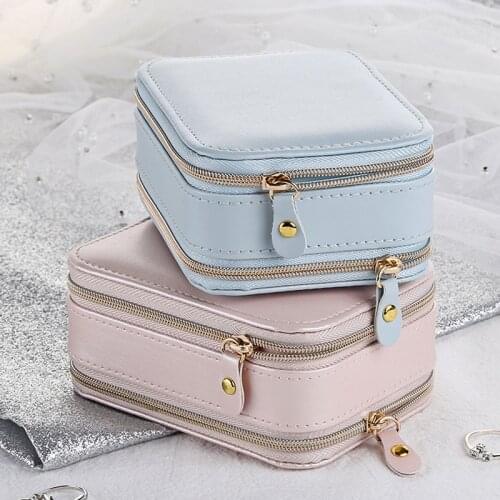 2020 Universal Jewelry Organizer Display Travel Jewelry Case Boxes Portable Jewelry Box PU Leather Storage Zipper Jewelers