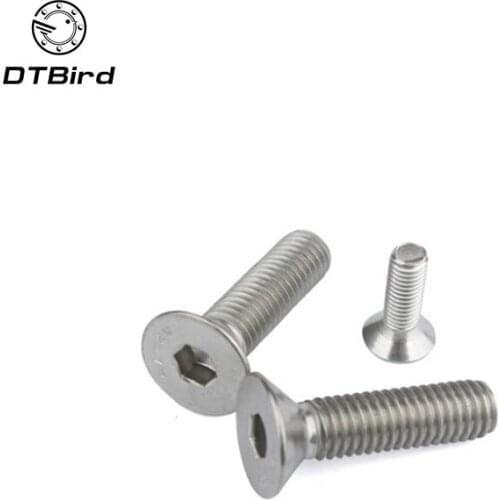 DIN7991 M4 Metric 304 Stainless Steel Hex Socket Countersunk Flat Head Screw Bolts 50Pcs