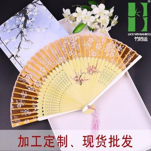 High Quality Chinese-Style Painted Silk Fan Handmade Fan Hand-Painted Lady Folding Fan paper fan folding