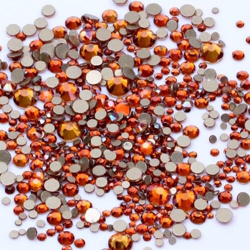 Amber Non Hotfix Crystal Rhinestones For Nails Art Decorations SS3-SS20 Flatback Strass Stones DIY Crafts Garments