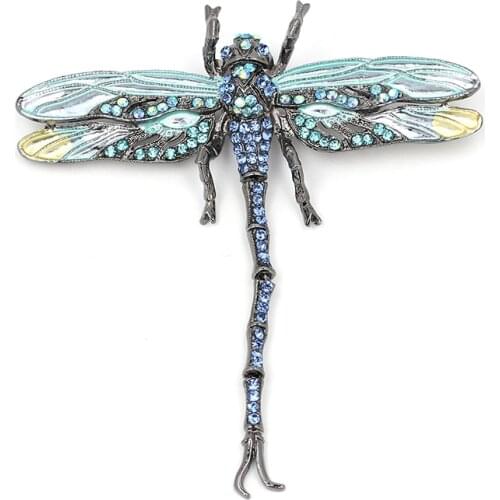 2017 Fashion Jewelry For Women Animal & Insect Crystal Brooch Accessories Vintage Crystal Dragonfly Brooches Wholesale O2202-1