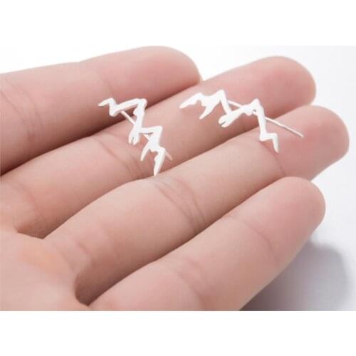 Personalize Natural Mountain Shaped Stud Earrings for Women Ear Climber Triangle Birthday Gift Jewelry Earrring Drop Shipping