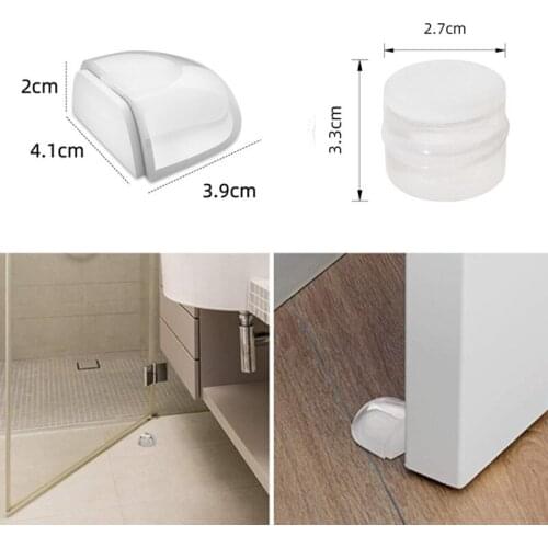 3pcs Door Stopper No Need Punch Self Adhesive Anti-Collision Door Holder Catch Door Stop for Home Protect Walls and Furniture
